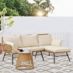 Better Homes & Gardens River Oaks Outdoor Sofa & 2 Nesting Tables .