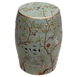 Mei Global Bazaar Green Bird Floral Motif Outdoor Garden Sto