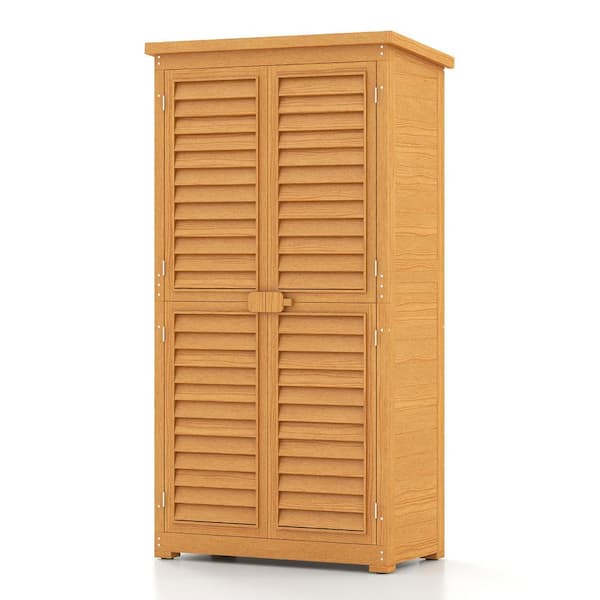 Patiowell 2.8 ft. W x 1.5 ft. D Wood Golden Brown Storage Cabinet .