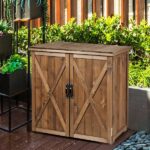 Gymax 30.5 in. W x 22 in. D x 28.5 in. H Outdoor Wooden Storage .