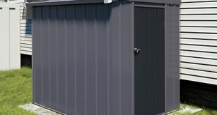 Veikous Outdoor Garden Storage Shed with Lean-To Roof for Backyard .