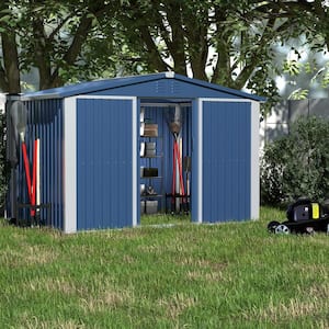 Kaikeeqli 8.5 ft. x 6.5 ft. Metal Outdoor Garden Storage Shed with .