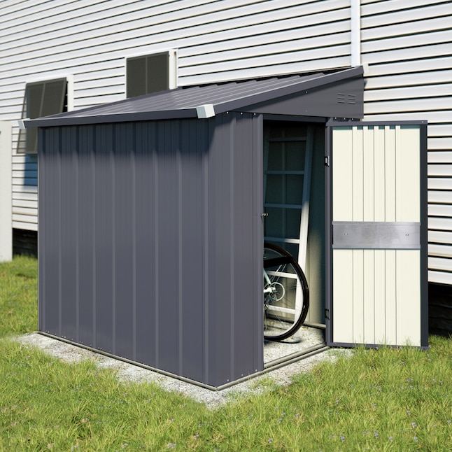 VEIKOUS 4-ft x 8-ft lean-to Galvanized Steel Storage Shed in the .