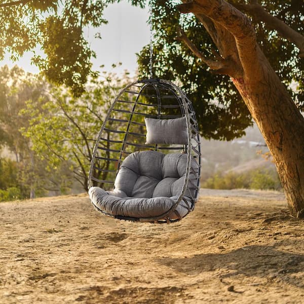 Gymojoy Belize 1 Person Metal & Sling Porch Swing with Gray .