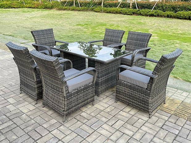 RATTAN WICKER CONSERVATORY OUTDOOR GARDEN FURNITURE PATIO, 46% O