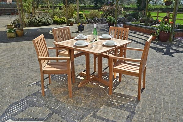 Square Wood Patio Dining Table for 4 | Sloane & So