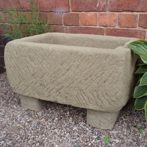 STONE GARDEN RUSTIC OLD STYLE SINK TROUGH & FEET PLANTER TUB .