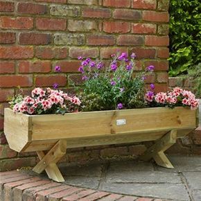 Forest Garden 1.2m Wooden Mini Garden Trough Planter | Garden .