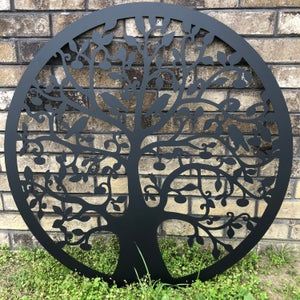 Metal Tree of Life With Birds Metal Sign LARGE indoor/outdoor .