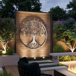 Metatron Cube Outdoor Metal Wall Art, Large Outdoor Sculpture .