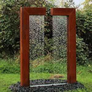 Outdoor Modern Decorative Garden Corten Steel Water Fountains .