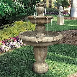 Amazon.com: ourrco 48” H Outdoor Floor Water Fountain, 3-Tiers .