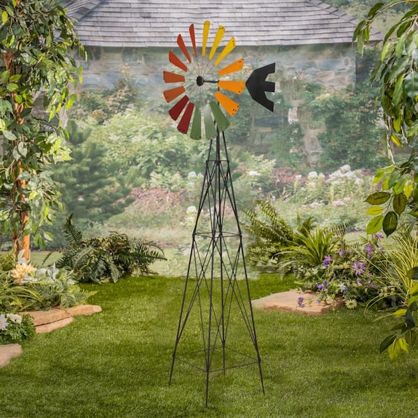 GERSON INTERNATIONAL 91.73 in. H Metal Garden Windmill 2629460EC .