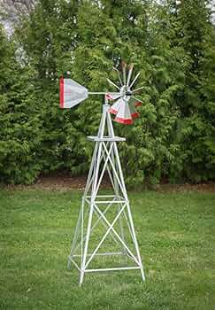 Amazon.com: 6 Ft Premium Aluminum Decorative Garden Windmill- Red .