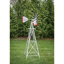 Amazon.com: 6 Ft Premium Aluminum Decorative Garden Windmill- Red .