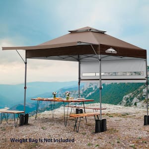 EAGLE PEAK 17 ft. x 10 ft. Brown Pop Up Gazebo Canopy Tent Outdoor .