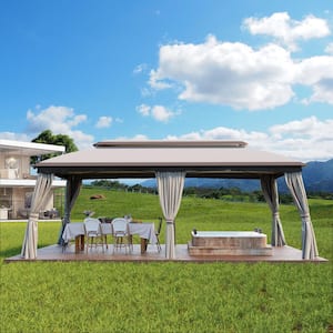 JOYSIDE 20 ft. x 10 ft. Outdoor Patio Double Vented Roof Gazebo .