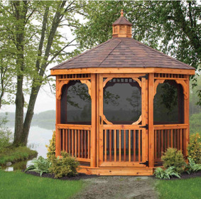 Octagon Red Cedar Gazebo Kit - PergolaKitsUSA.c