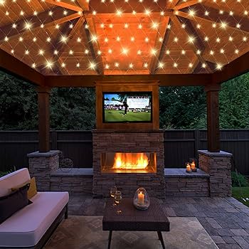 Anycosy 480 LED Gazebo Net Light, 10ft x10ft Mesh Curtain Lights .