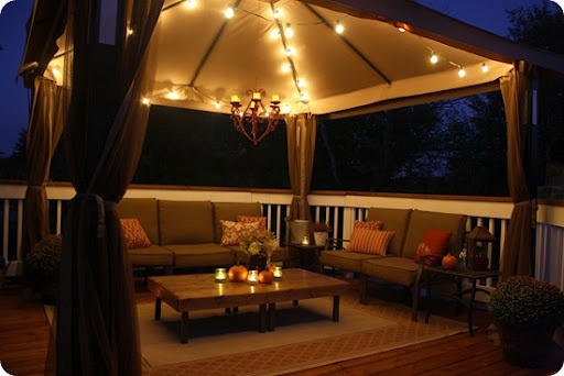 Thrifty Decor Chick: The Deck Reveal! | Gazebo Lighting for .