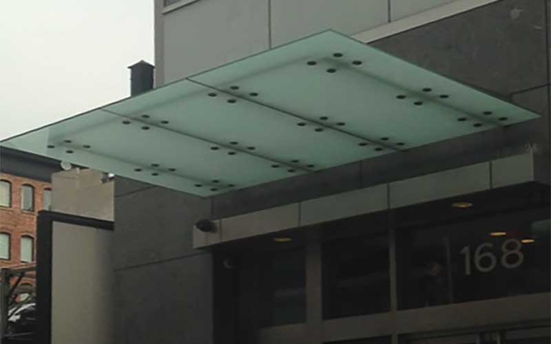 Glass Canopy Installation, Design, Manufacturing NYC, NY,