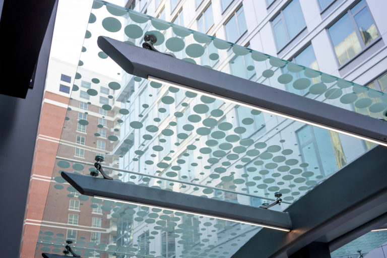 Custom Architectural Glass Canopy in the Ballston Quart