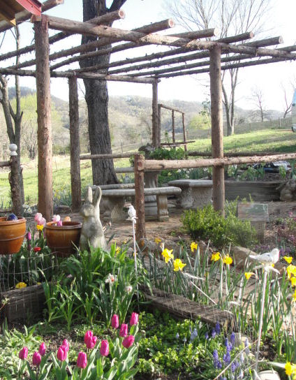 Hopalong Hollow Gazette: Building a Cedar Grape Arbor, for next to .