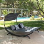 Noble House 7.5 ft. Free Standing Sunbed Hammock Bed with Canopy .