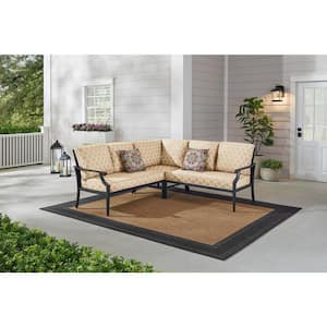 Hampton Bay Braxton Park 3-Piece Black Steel Outdoor Patio .