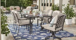 Hampton Bay Laurel Oaks 7-Piece Brown Steel Outdoor Patio Dining .