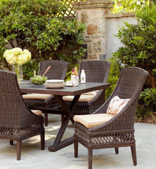 Hampton Bay Woodbury 7-Piece Wicker Outdoor Patio Dining Set with .