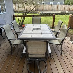 Hampton Bay Outdoor Patio Dining Set Table & 6 Chairs for Sale in .