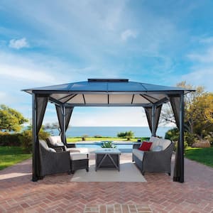 Paragon Outdoor Durham 11 ft. x 13 ft. Aluminum Hard Top Gazebo .