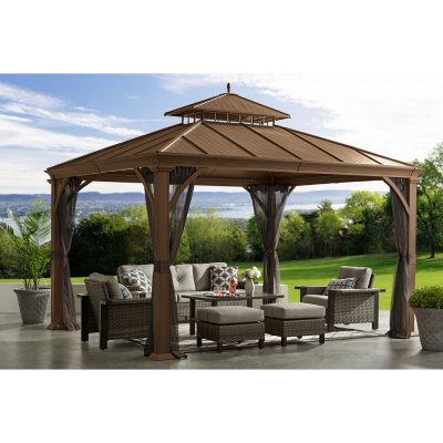 Member's Mark 12' x 12' Salemo Hardtop Galvanized Gazebo Pavilion .