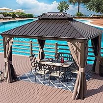 Amazon.com : Kozyard Alexander 10' X 12' Hardtop Gazebo, Aluminum .