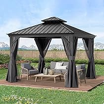 Amazon.com : ABCCANOPY 10x10 Hardtop Gazebo - Outdoor Metal Gazebo .