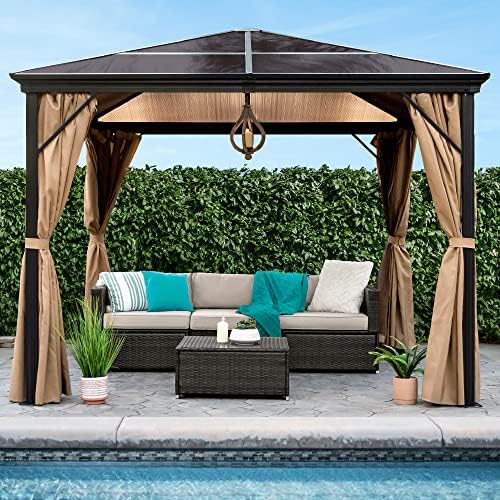 Amazon.com : Best Choice Products 10x10ft Hardtop Gazebo, Outdoor .