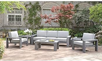 Amazon.com: Furniture of America Gonda Aluminum Frame Patio Sofa .