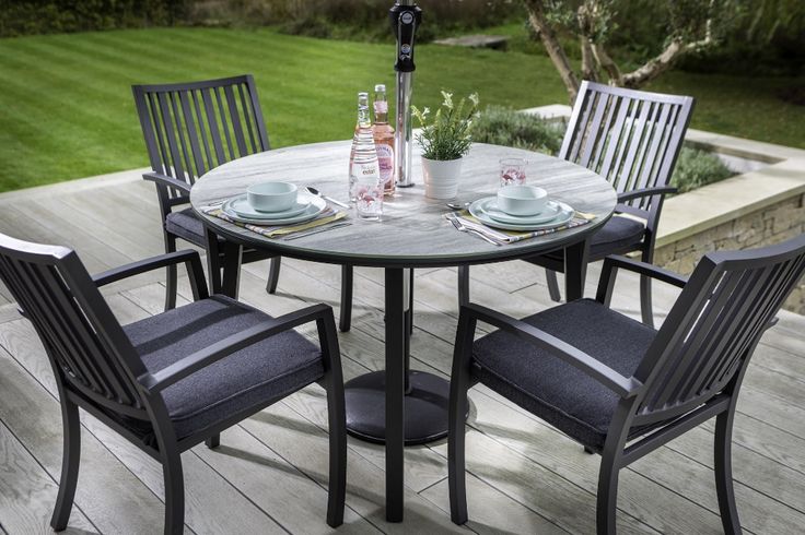 Titan 4 Seat Round Set - Titan - Aluminium Garden Furniture .