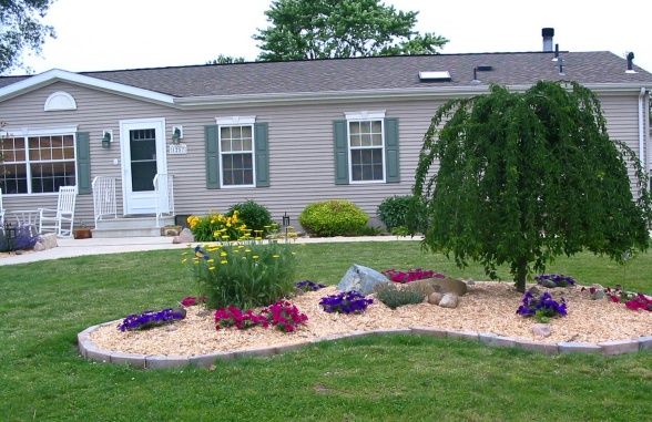 Mobile Home Living | Mobile home landscaping, Landscaping around .