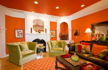 traditional living room Jeffrey Johnson | Living room orange .