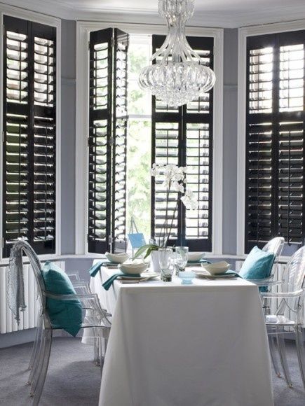 What do you think of black plantation shutters? - Our Fifth Hou