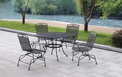 Backyard Creations® Wrought Iron Black 5-Piece Dining Patio Set at .