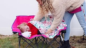 Amazon.com: SUNNYFEEL Kids Folding Double Camping Chair, Portable .