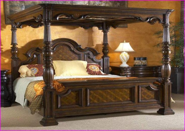 Best King Size Canopy Bedroom Sets | King bedroom sets, Canopy .