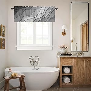 Amazon.com: RisQiten Black Grey Ombre Valances for Windows .