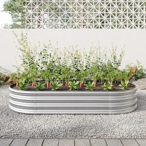 ITOPFOX Galvanized Raised Garden Bed, Oval Large Above Ground .