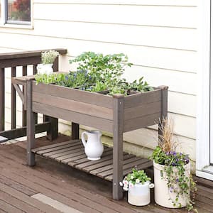 aivituvin Raised Garden Bed with Large Storage Shelf Wooden Herb .