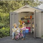 Amazon.com : 8x8 Foot Large Resin Outdoor Shed with Floor Taupe .