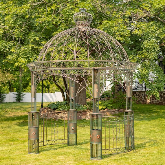 Large Round Iron Garden Gazebo - Et